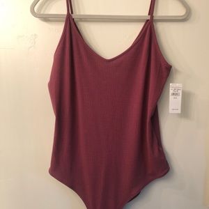 american eagle Burgundy bodysuit